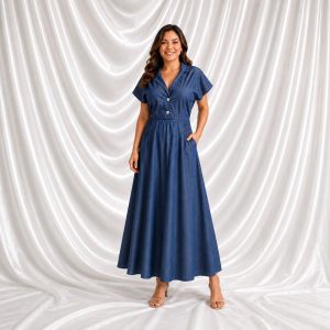 Vestido largo tipo jeans azul