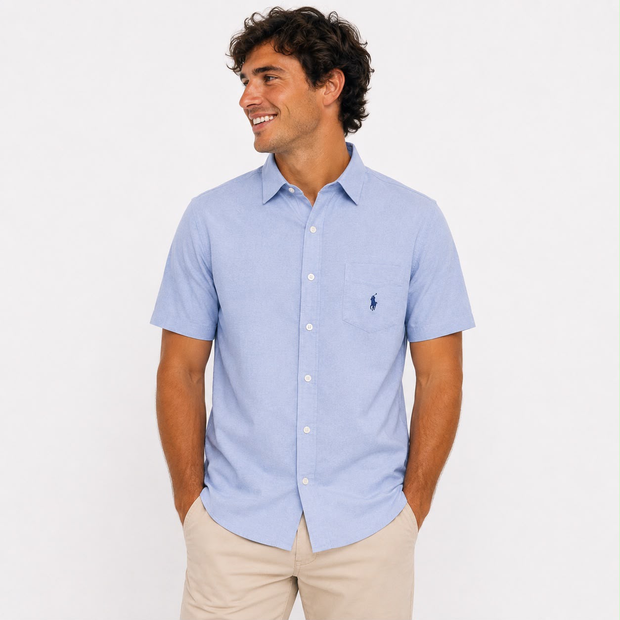 Camisa para caballero color melón de manga corta - Imagen 4