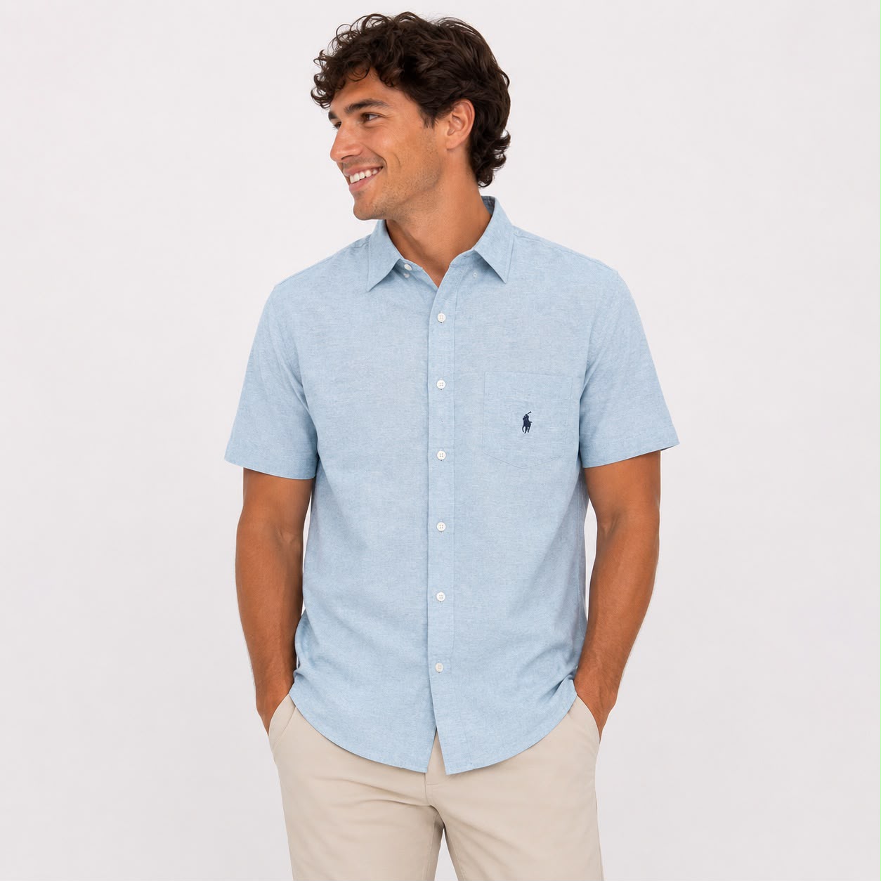 Camisa para caballero color melón de manga corta - Imagen 3