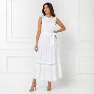 Vestido largo sin mangas con bordado