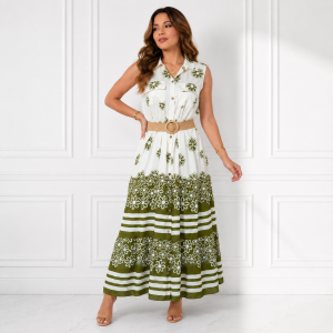 Vestido largo estampado floral