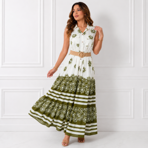 Vestido largo estampado floral