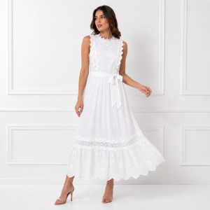 Vestido largo sin mangas con bordado